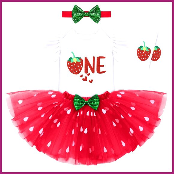 Cotton+Polyester Romper Tutu Set for Birthday Cake Smash Photoshoot